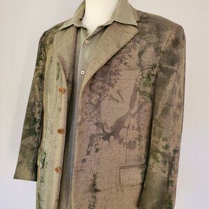 Canali wool blazer suit jacket green blue gray grey black XL 44 46 56